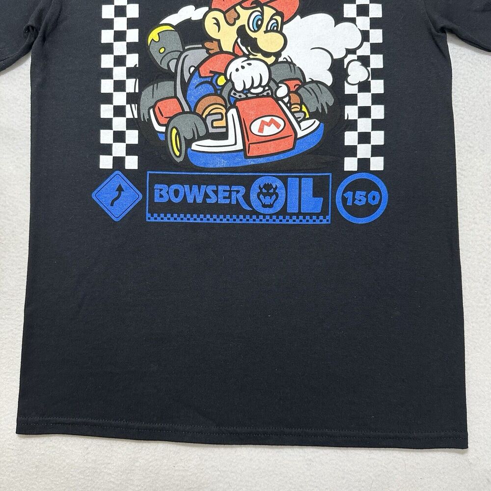 Nintendo Mario Kart Men's Small Black Short Sleeve Graphic T Shirt Bowser Oil - Picture 6 of 11